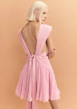 Aje Escapist Mini Dress Pink Size 6  for rent on The Volte - image 4