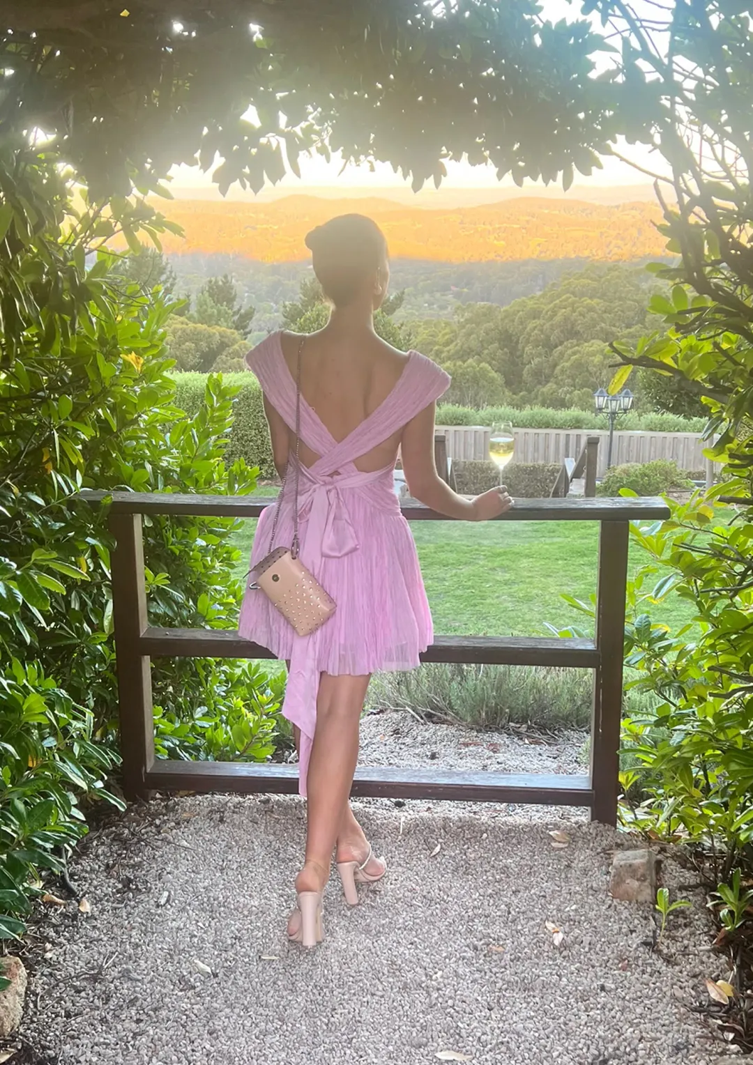 Aje Escapist Mini Dress Pink Size 6  for rent on The Volte - main image