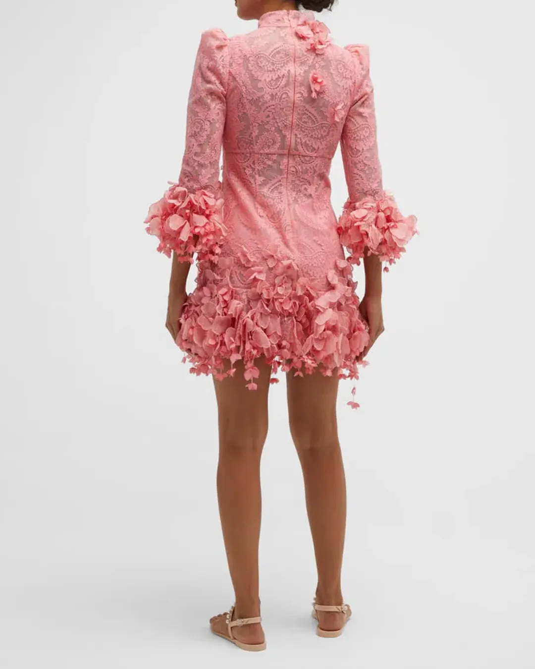 Zimmermann High Tide Lace Mini Dress in Guava Size 3 / AU 14 for rent on The Volte - main image