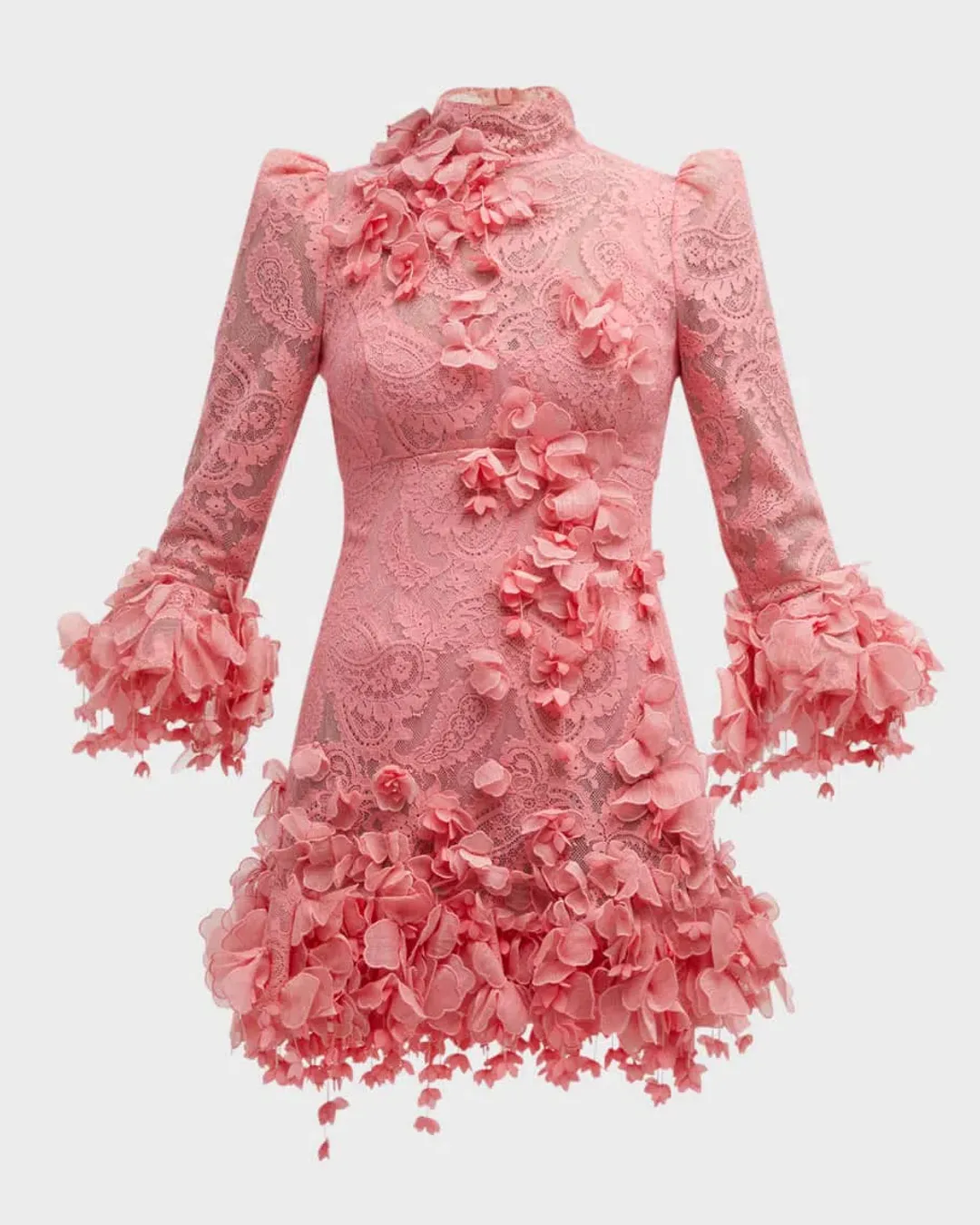 Zimmermann High Tide Lace Mini Dress in Guava Size 3 / AU 14 for rent on The Volte - main image