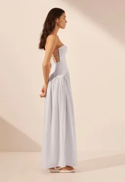 Shona Joy Amada Lace Up Strapless Maxi Dress Ice Blue Size 10 for rent on The Volte - image 2