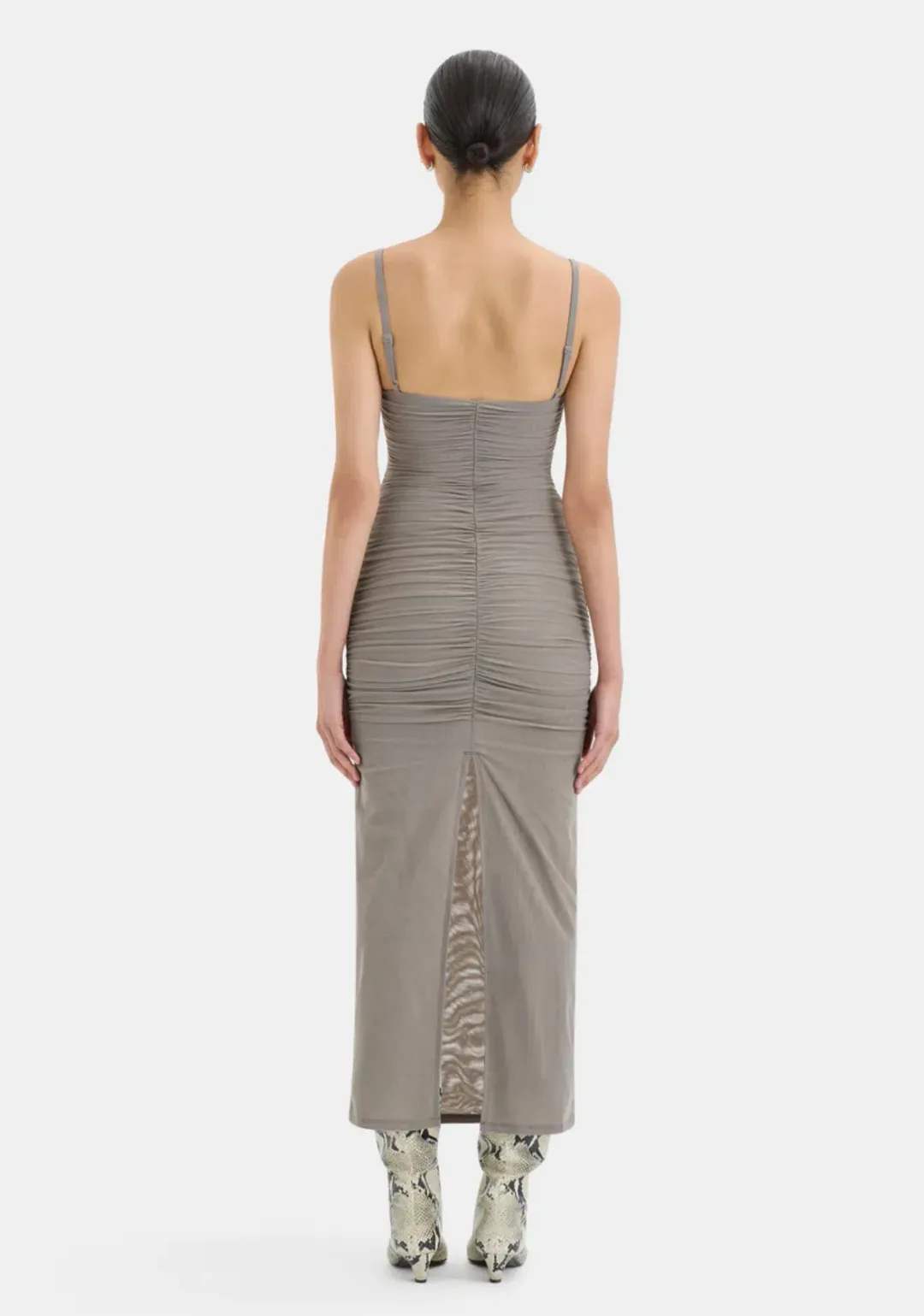 Sir The Label Jacques Gathered Midi Dress Slate Size 0 /Au 6 for rent on The Volte - main image