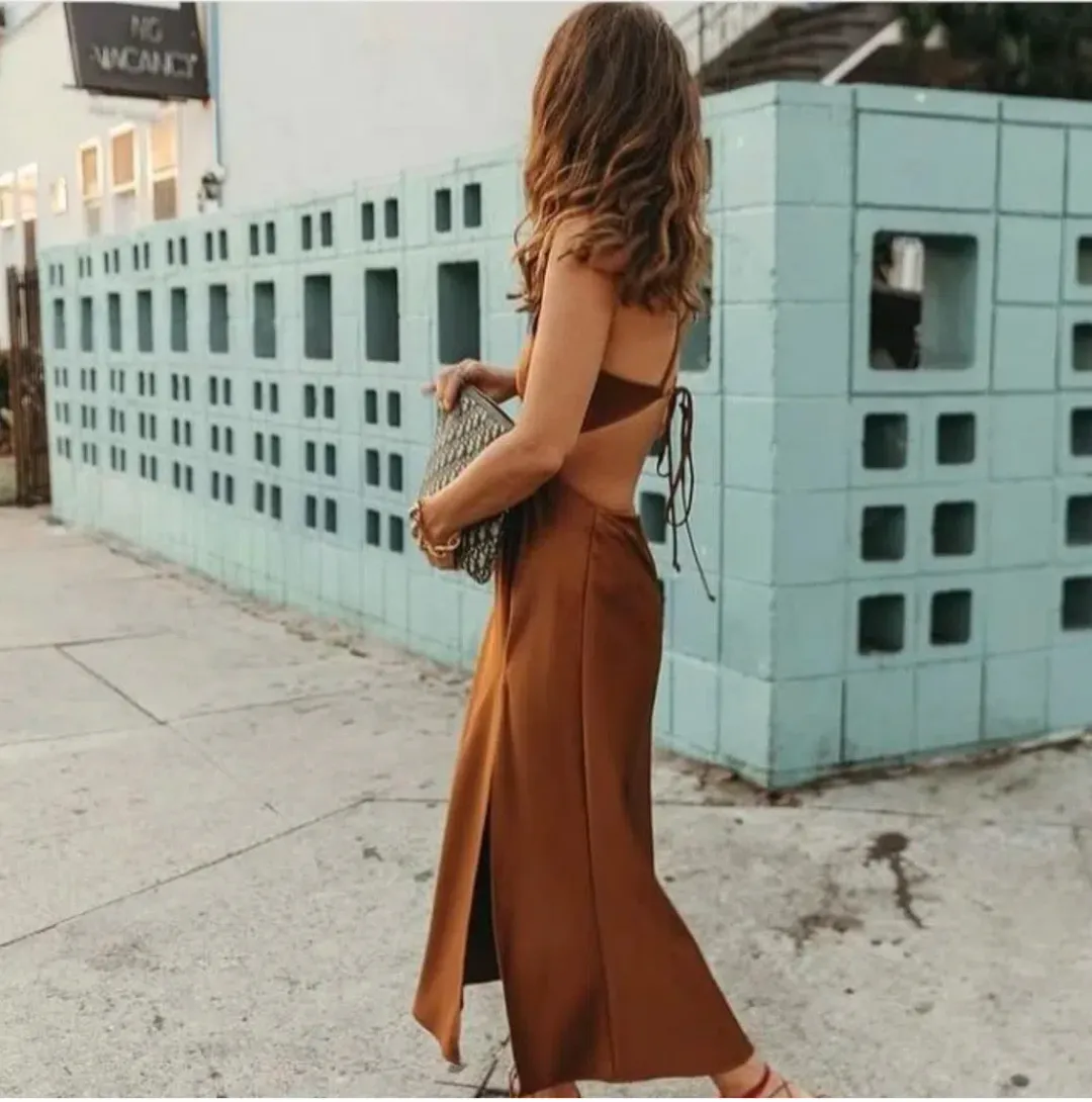 LPA the Label  Imani Dress In Brown Size XS/Au 6  for rent on The Volte - main image