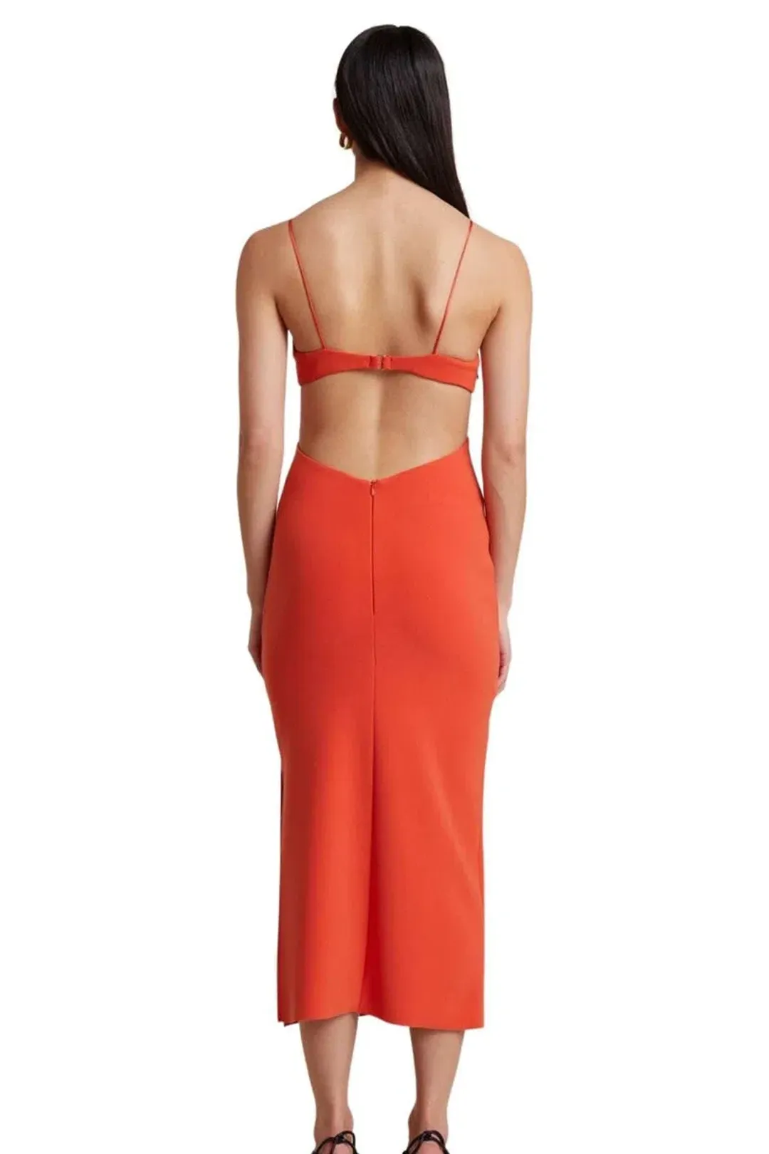 Bec & Bridge Ella Midi Dress Flame Size 8 for rent on The Volte - main image