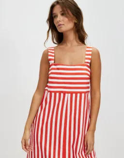 Cartel & Willow Sara Maxi Dress Campari Stripe Size 10 for rent on The Volte - image 2