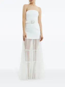 Rebecca Vallance Mirabella Strapless Gown Ivory Size 12 for rent on The Volte - image 2