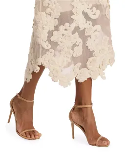 Zimmermann Sensory Motif Embroidered Velvet Appliquéd Midi Dress Macadamia Size 0 / AU 8 for rent on The Volte - image 5