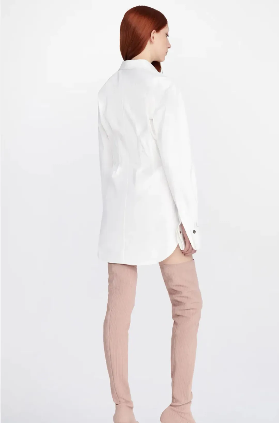 Dion Lee Tuxedo Corset Shirt Dress Ivory Size 12 for rent on The Volte - main image