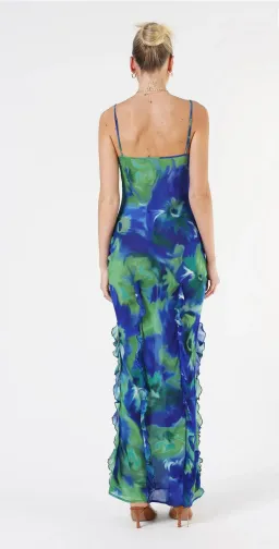 Isabelle Quinn Kyra Ruffle Maxi Dress Pacific Pansie Size 8 for rent on The Volte - image 2