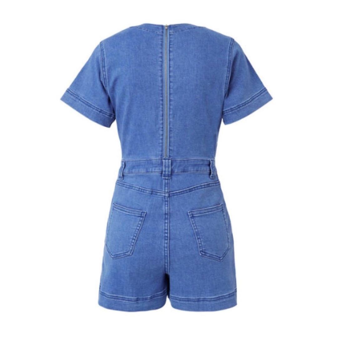 Seed Heritage Bow Denim Romper Blue Size AU 6 for rent on The Volte - main image