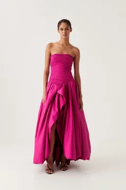 Aje Violette Bubble Hem Maxi Dress in Deep Magenta Size 8 for rent on The Volte - image 1