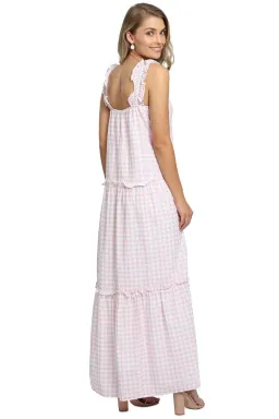Charlie Holiday Lottie Maxi Dress Pink Gingham Size 8 for rent on The Volte - image 3