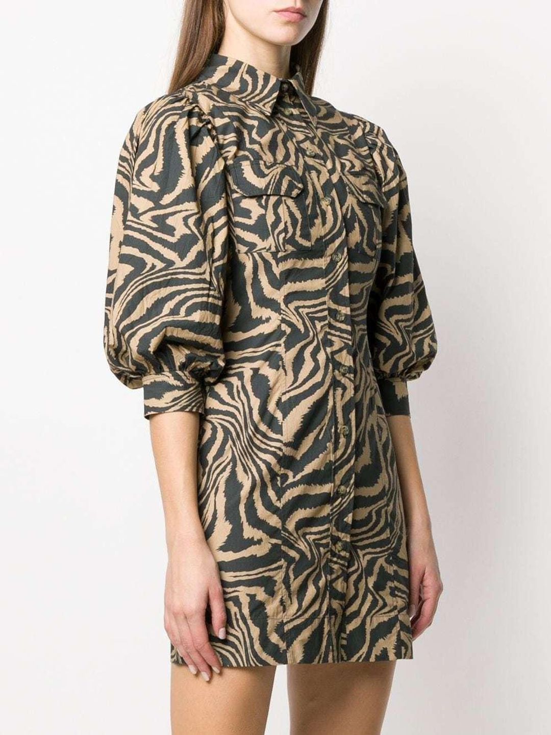 GANNI swirl tiger-print dress for rent on The Volte - main image