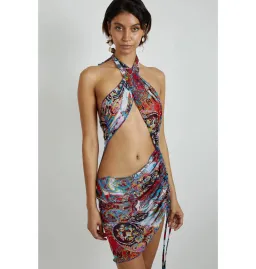 Kim Shui Mesh Paisley Wrap Dress in Multi Size Small / AU 8 for rent on The Volte - image 2