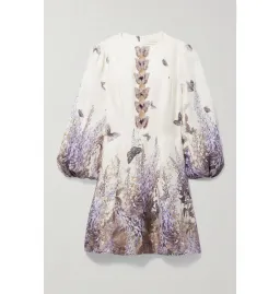 Zimmermann The Luminous Butterfly Mini Dress in Ivory Lavender Tea Size 2 / AU 12 for rent on The Volte - image 5