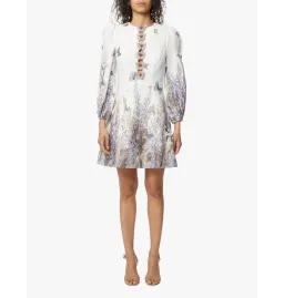 Zimmermann The Luminous Butterfly Mini Dress in Ivory Lavender Tea Size 2 / AU 12 for rent on The Volte - image 1