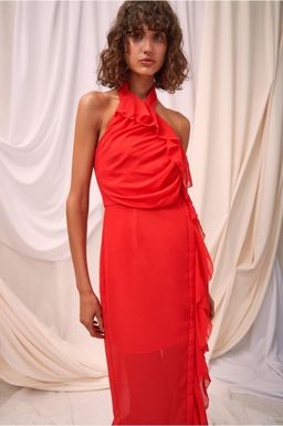 C/MEO COLLECTIVE ELUDE MIDI DRESS CHILLI for rent on The Volte - image 2