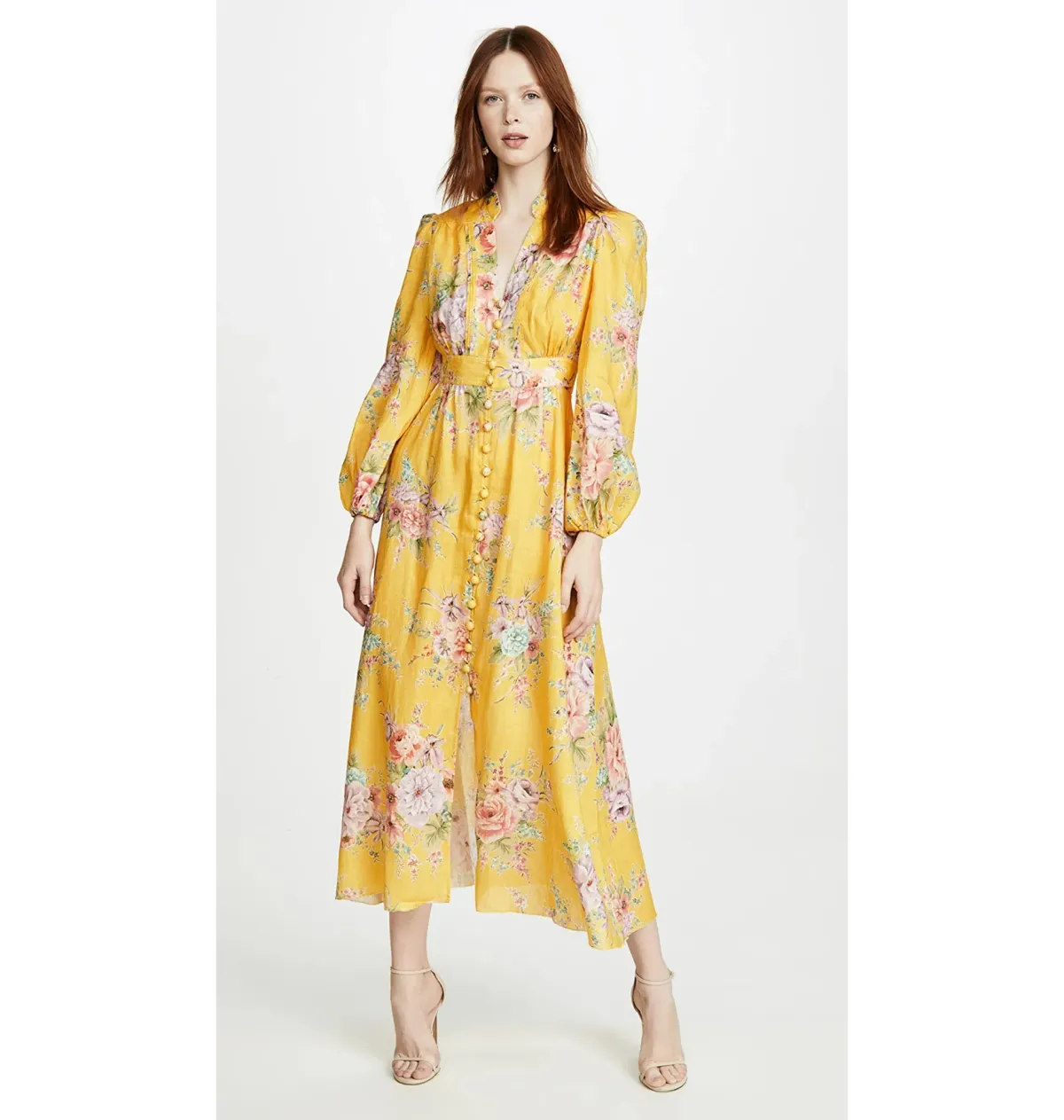 Zimmermann Zinnia Floral Maxi Dress Yellow Size 2 / AU 12 for rent on The Volte - main image