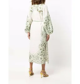 Zimmermann Teddy Floral Midi Dress Cream/Green Size 1 / AU 10 for rent on The Volte - image 3