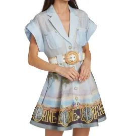 Zimmermann Postcard Shirt Mini Dress Lorne Print Size 2 / AU 12 for rent on The Volte - image 2