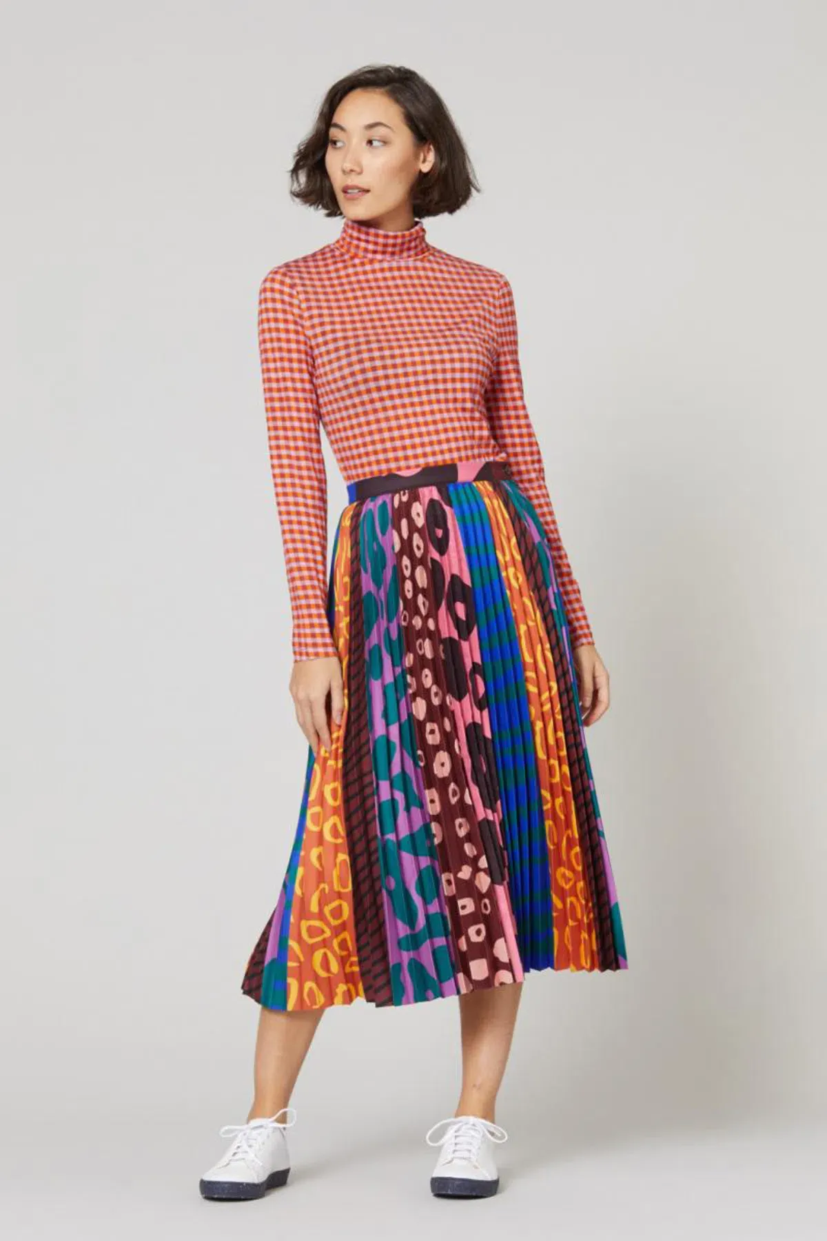 GORMAN Walk It Pleated Skirt multicolour size 6 for rent on The Volte - main image
