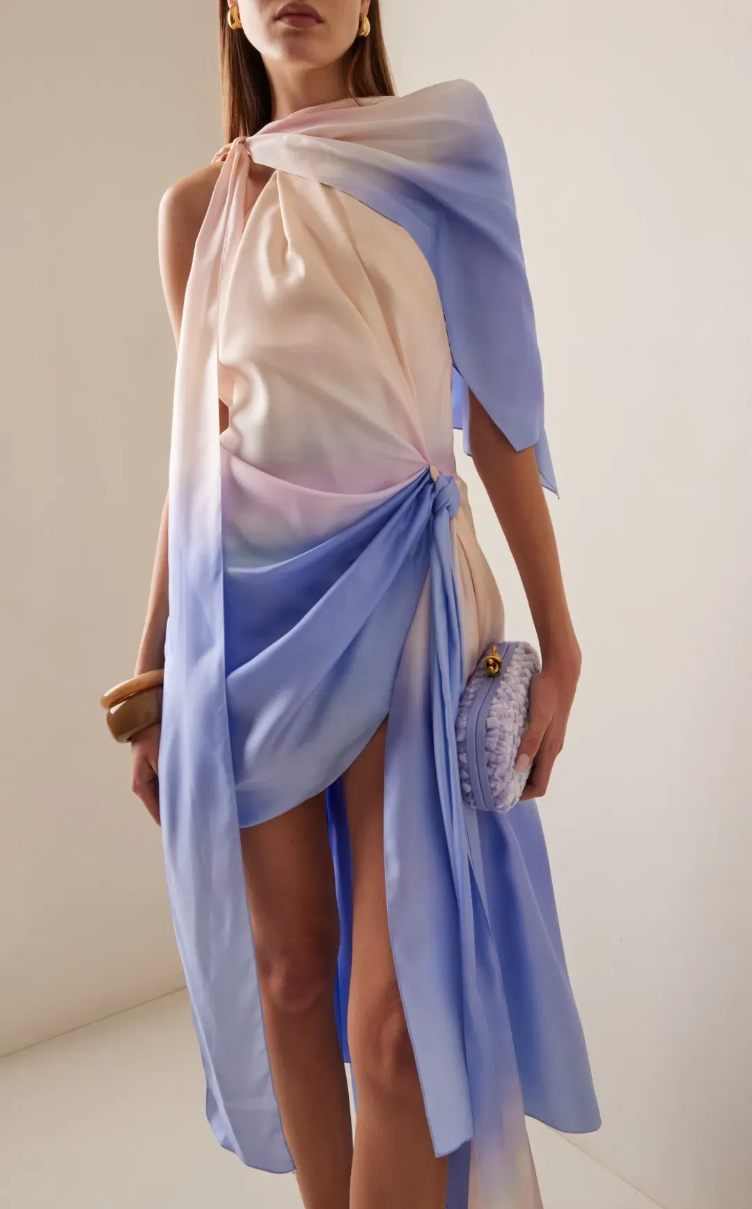 Zimmermann Natura Scarf Mini Dress Blue Fields Size 0P / AU 6 for rent on The Volte - main image