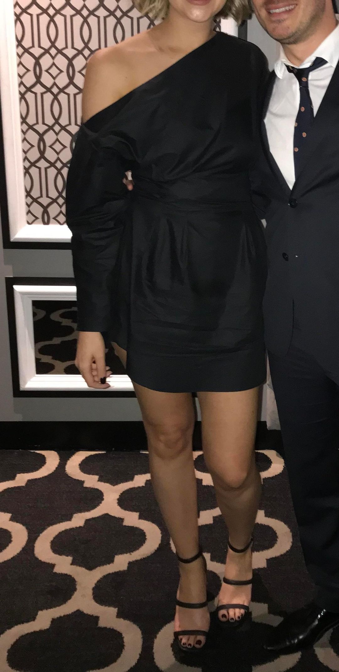 Camilla & Marc Steinem Off Shoulder Dress Black Size 10 for rent on The Volte - main image