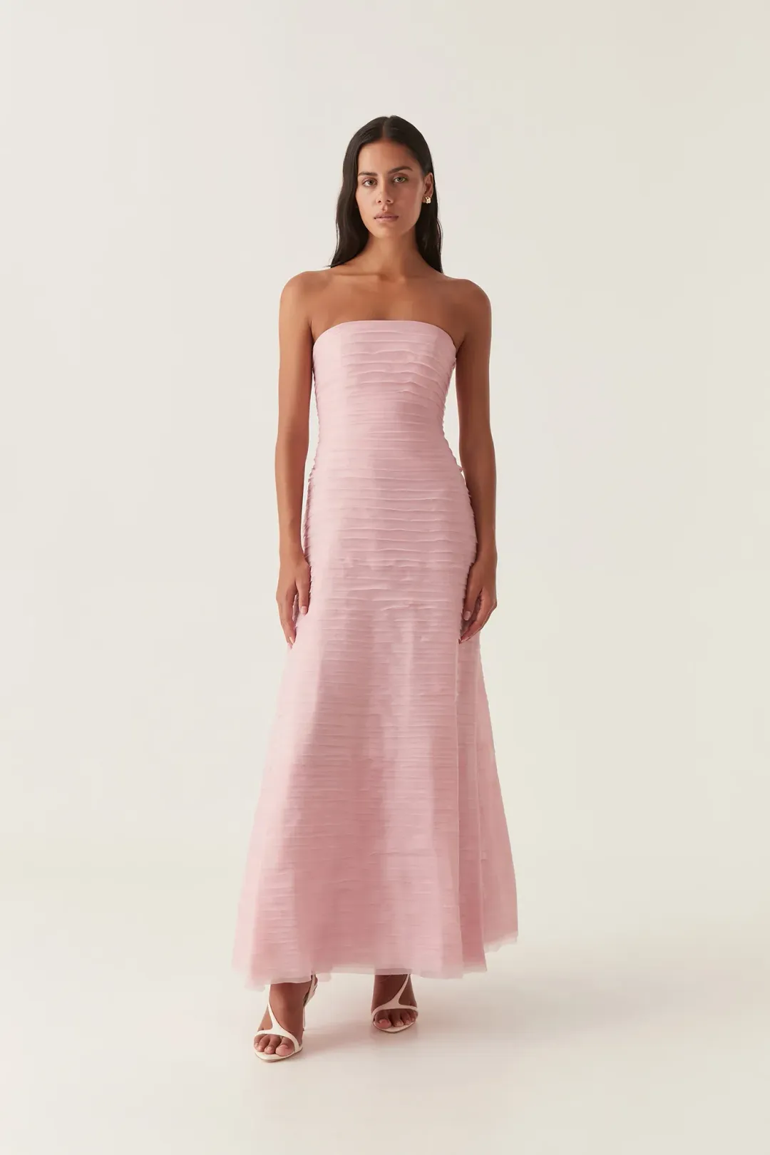 Aje Soundscape Maxi Dress in Chalk Pink Size 14 for rent on The Volte - main image
