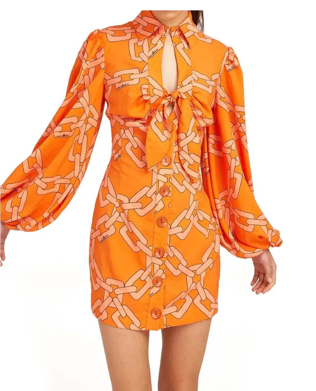 C/MEO Collective Mornings Mini Dress Tangerine Chain Size S / AU 8 for rent on The Volte - main image