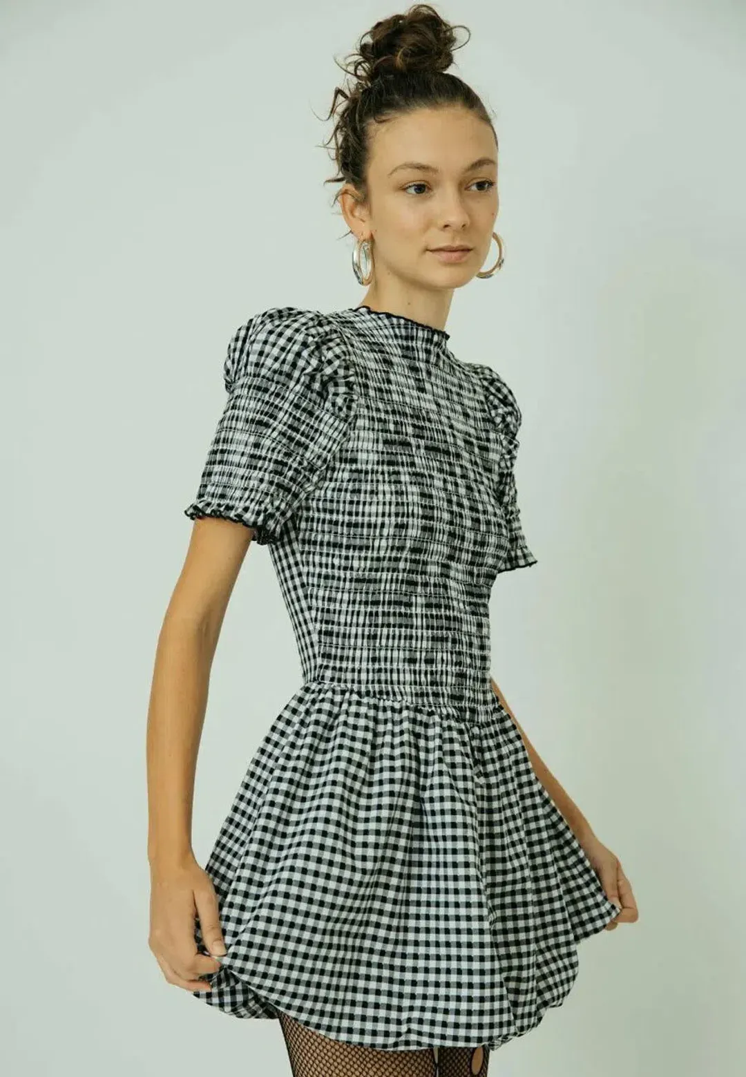 Après Studio Gingham Bubble Mini Dress Print Size L / AU 12 for rent on The Volte - main image