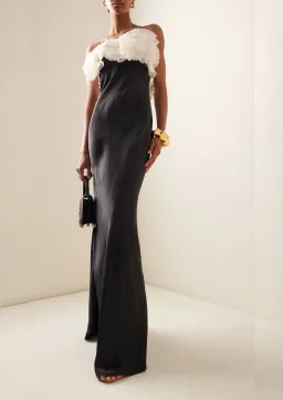 Rachel Gilbert Eyelar Gown Black/Coconut Size 12  for rent on The Volte - image 1