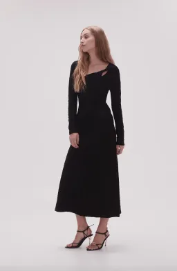 Aje Celeste Twist Knit Midi Dress Black Size M / AU 10 for rent on The Volte - image 2