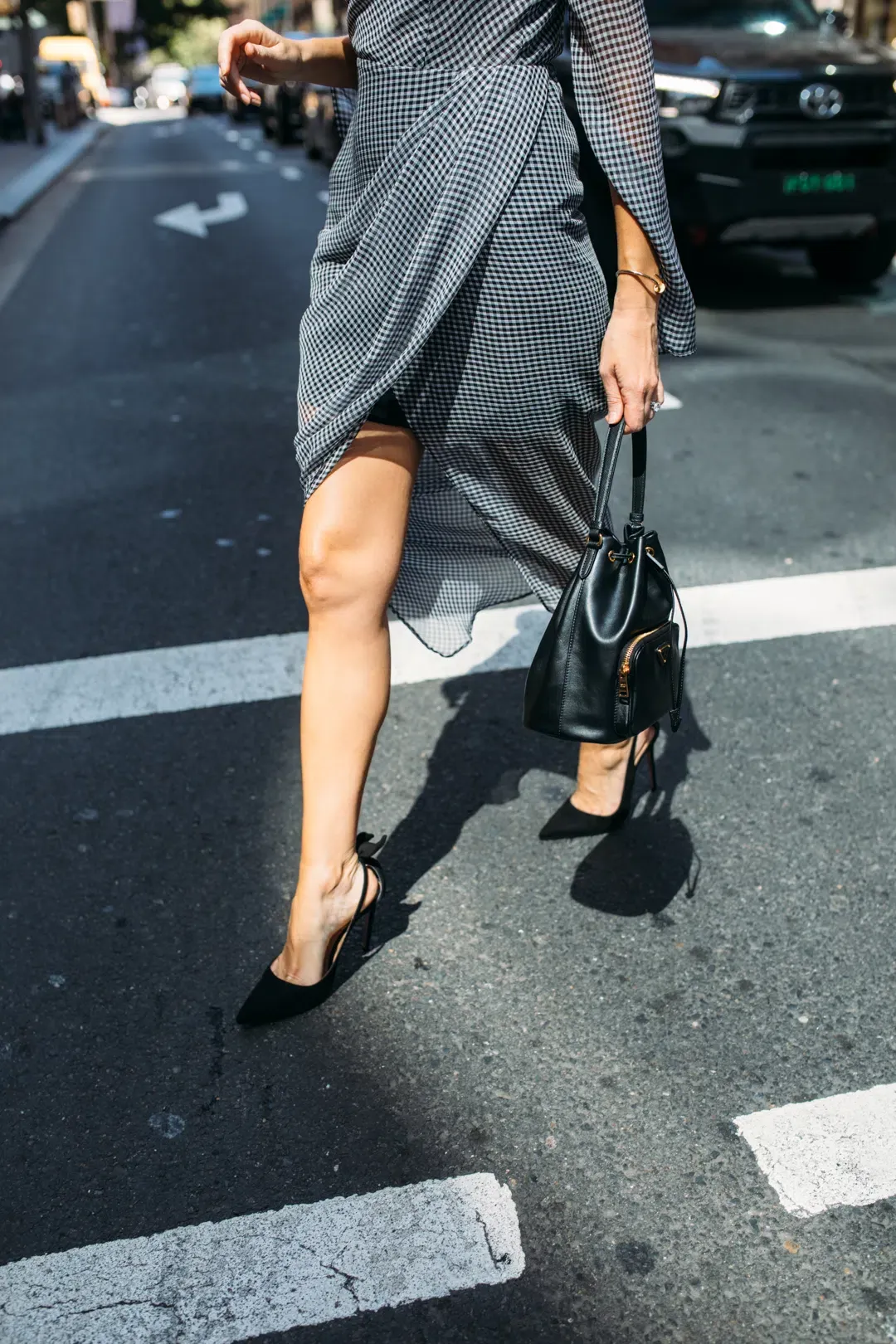 Camilla and Marc Miri Dress Black/White Check Size 6 for rent on The Volte - main image