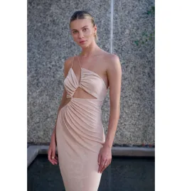 MISHA Bernette Slinky Jersey Midi Dress Rose Pink Size 12 for rent on The Volte - image 2