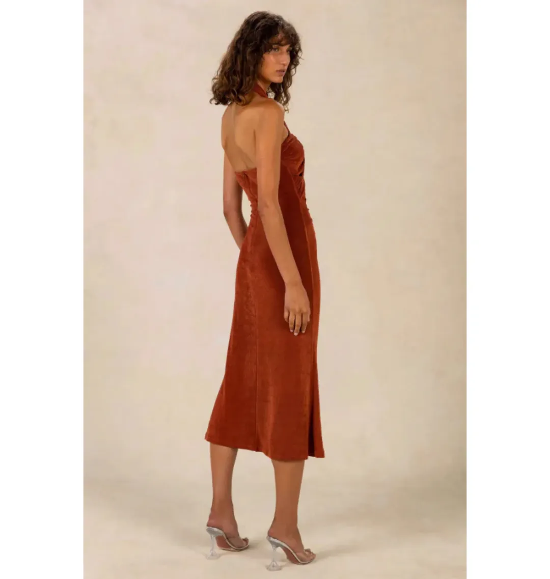 MISHA Angelica Dress Brown Size 10/M for rent on The Volte - main image