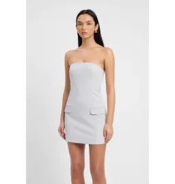 Kookaï Ariel Pocket Mini Dress Soft Grey Size AU 36 / AU 8 for rent on The Volte - image 2