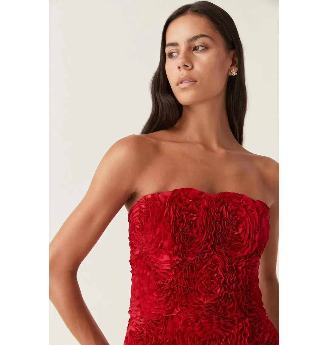 Aje Gazer Rosette Mini Dress Scarlet Red Size AU 4 for rent on The Volte - main image