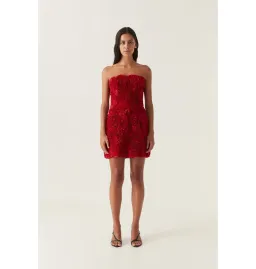 Aje Gazer Rosette Mini Dress Scarlet Red Size AU 4 for rent on The Volte - image 1