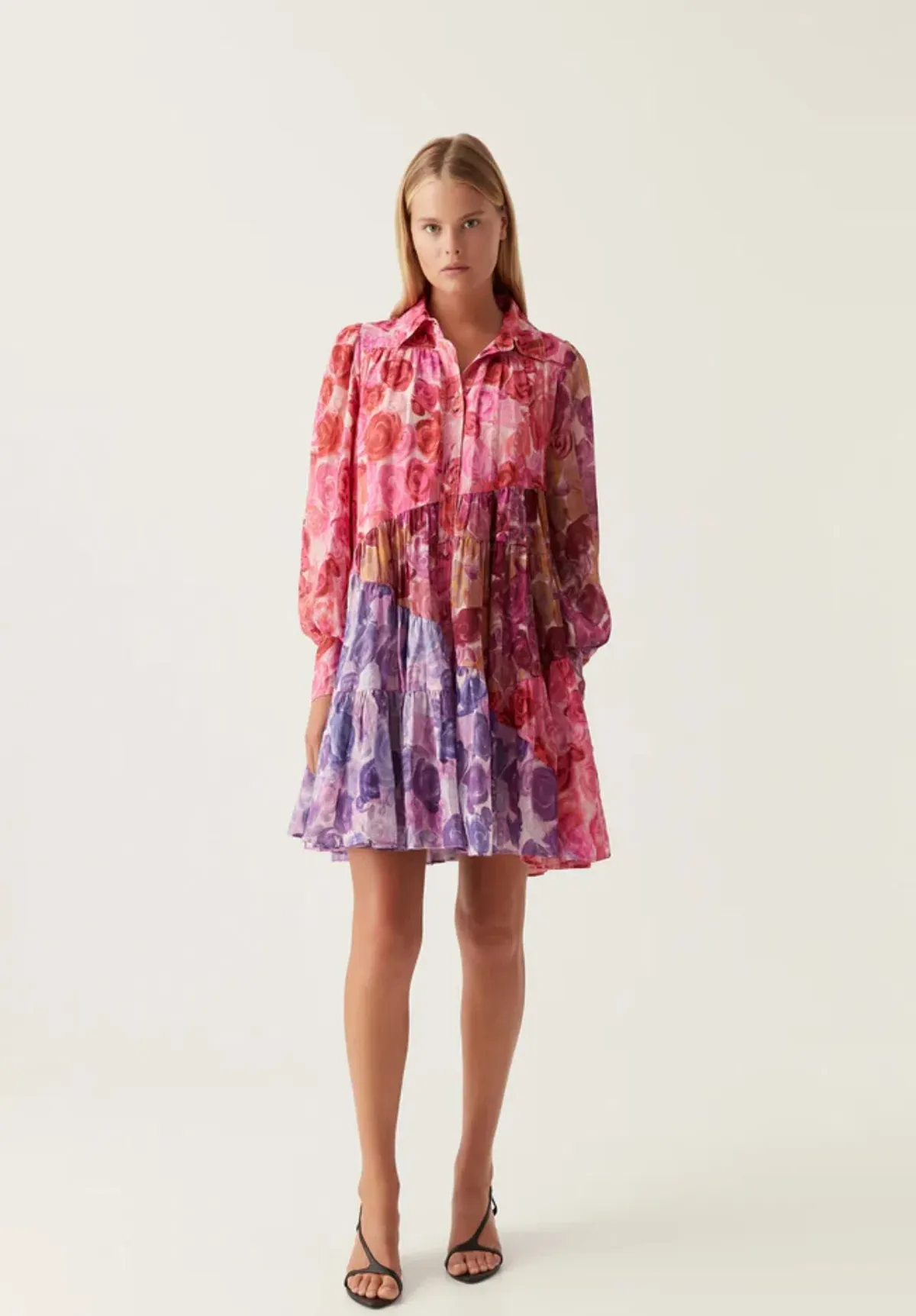 Aje Vision Smock Mini Dress Kaleidoscope Rose Size 16 for rent on The Volte - main image