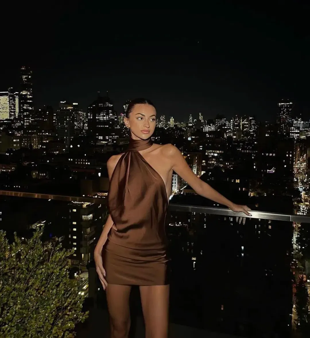 Rat & Boa Serafia Mini Dress in Cocoa Size S/ AU 8 for rent on The Volte - main image