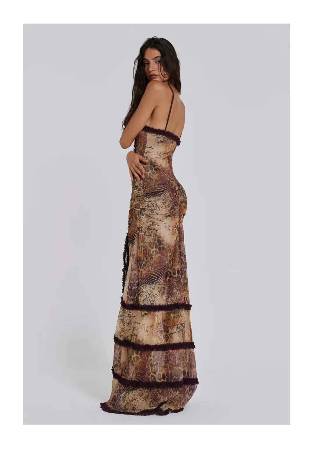 Jaded London Fatale Maxi Dress in Sunrose Size 8 for rent on The Volte - main image