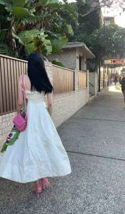 Aje Paradiso Cinched Midi Dress Print Size 8 for rent on The Volte - image 4