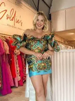 Alemais Sofie Off Shoulder Mini Dress Multi Floral Size AU 14 for rent on The Volte - image 7