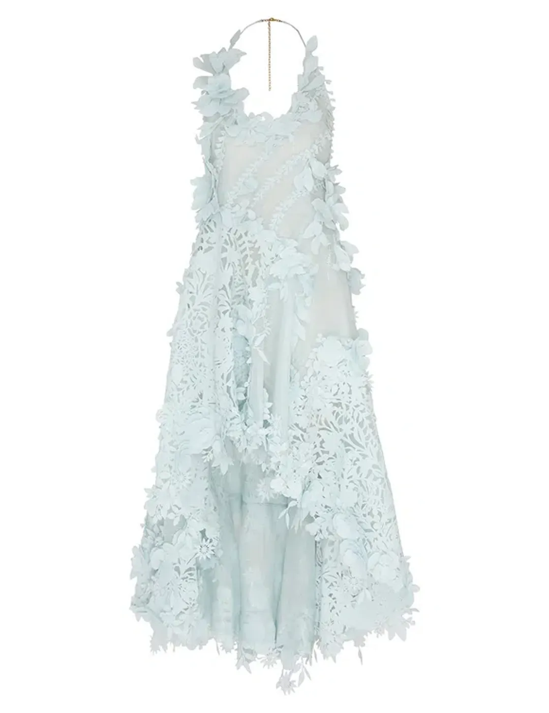 Zimmermann The Natura Lasercut Halter Dress in Mint Size 0 / AU 8  for rent on The Volte - main image