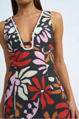 By Johnny  Dandy Breeze V Front Mini Dress in Black Multi Size 12 for rent on The Volte - image 2