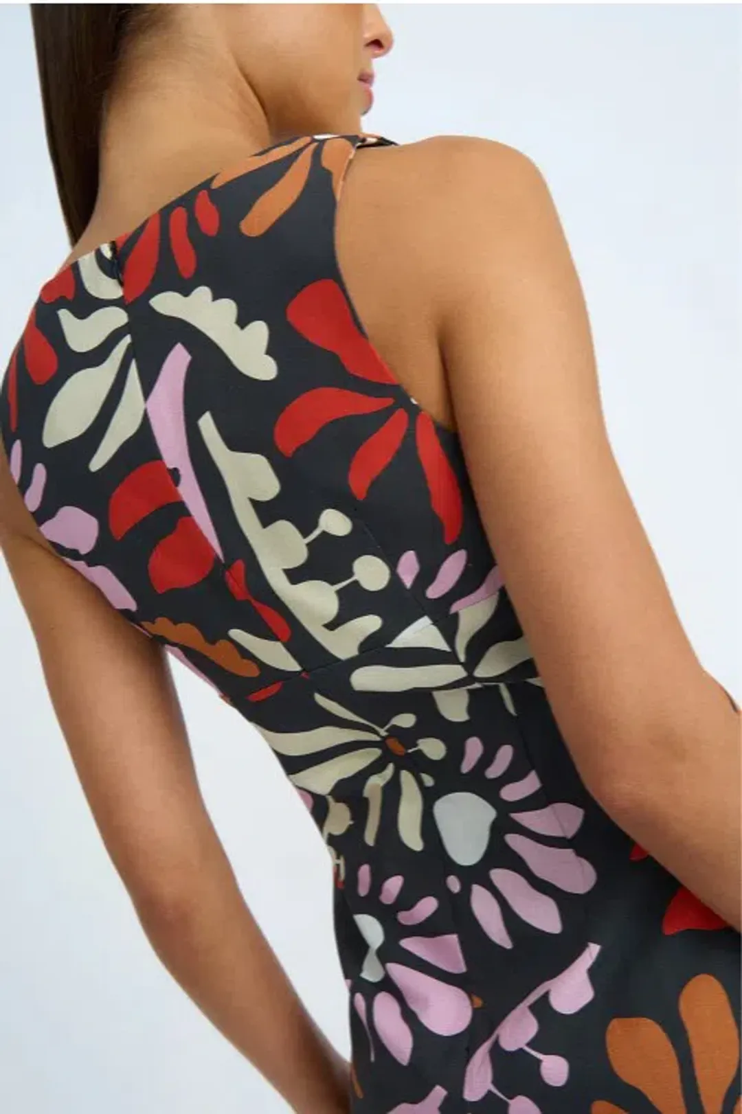 By Johnny  Dandy Breeze V Front Mini Dress in Black Multi Size 12 for rent on The Volte - main image