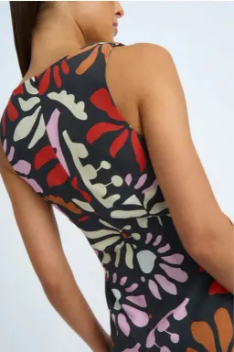 By Johnny  Dandy Breeze V Front Mini Dress in Black Multi Size 12 for rent on The Volte - image 4