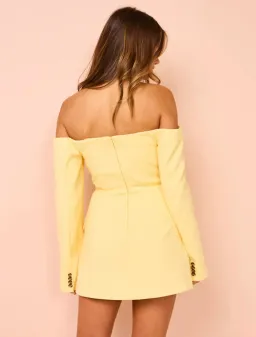 Sir the Label Sandrine Tailored Mini Dress Limone Size 2 / AU 10 for rent on The Volte - image 3