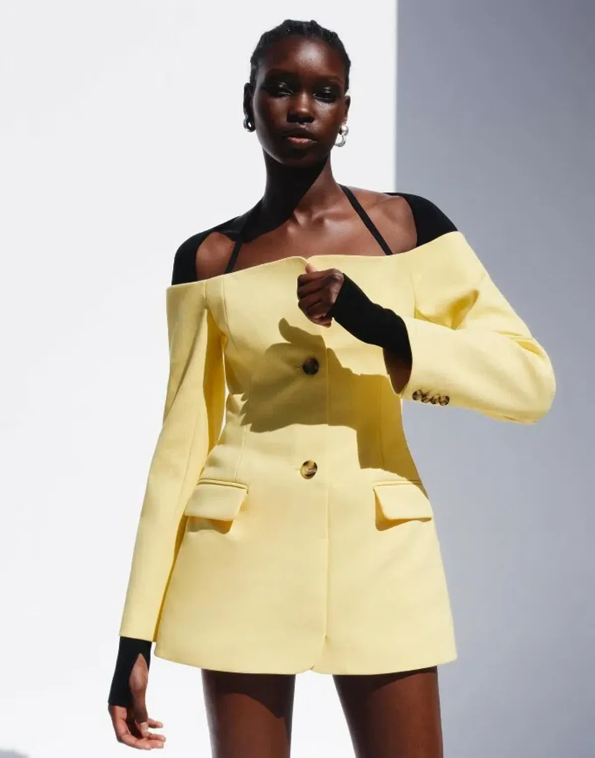 Sir the Label Sandrine Tailored Mini Dress in Limone Size 1 (AU 8) for rent on The Volte - main image