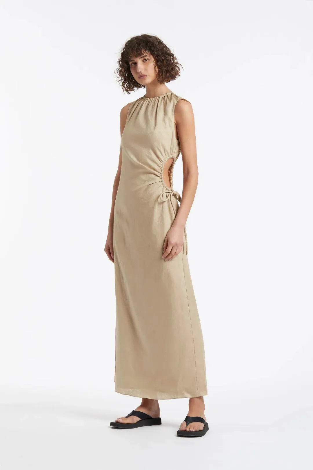 Sir the Label Blanche Cut Out Dress in Bone Size 2 / AU 10 for rent on The Volte - main image